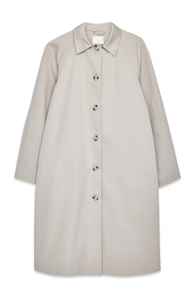 Beige Raglan Sleeve Trenchcoat