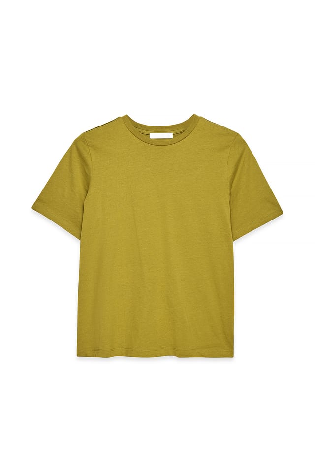 Green T-shirt i bomull med rund hals