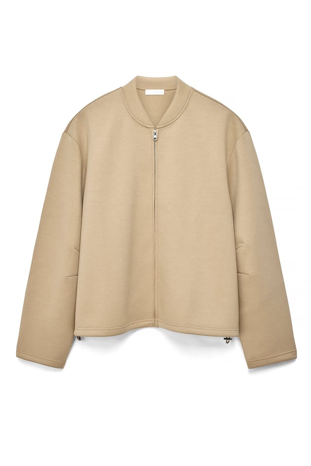 Beige Scuba-Oversize-Sweatshirt