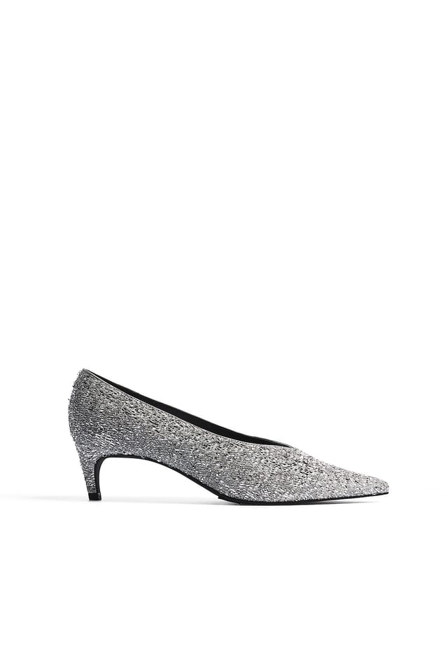 Silver Sequin Pumps