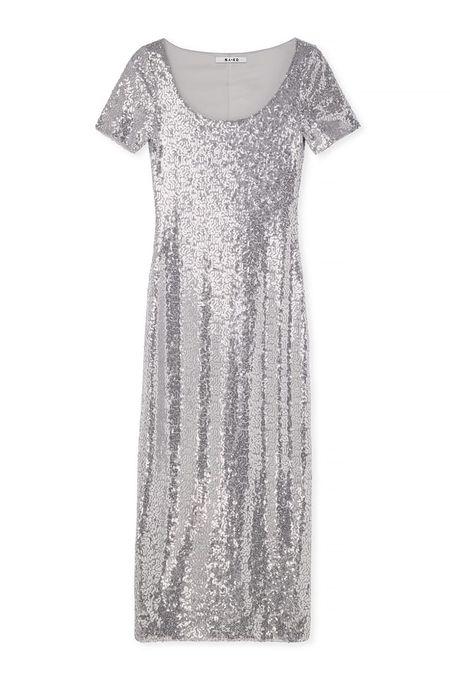 Silver Midikleid mit Pailletten