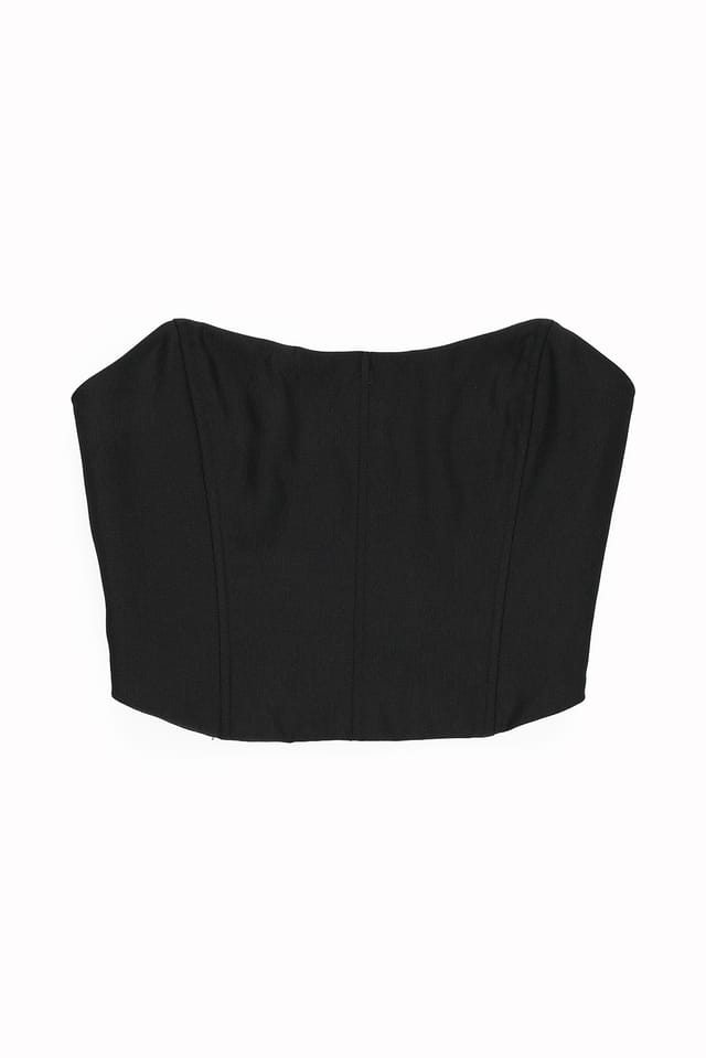 Black Smock Back Corset Top
