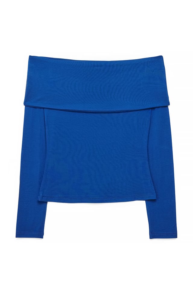 Blue Soft Line top med lange ærmer