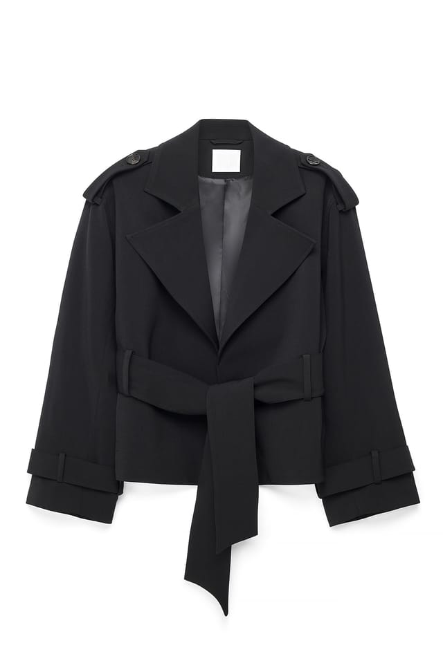Black weicher Trenchcoat mit Gürtel