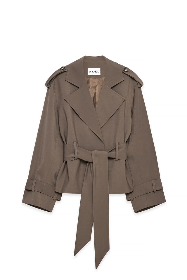 Taupe Soft Belted Trenchcoat