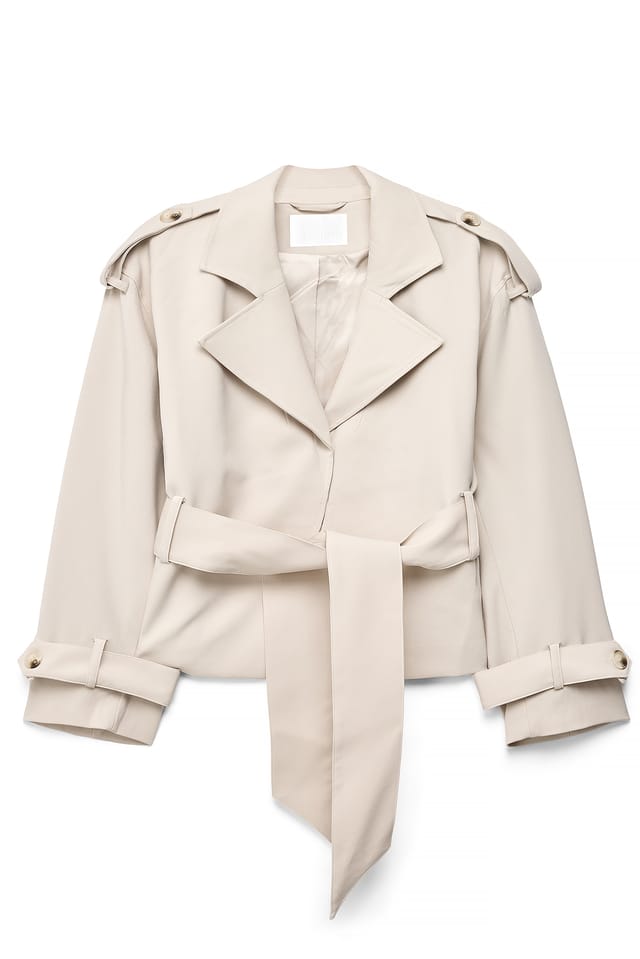 Light Beige Soft Belted Trenchcoat