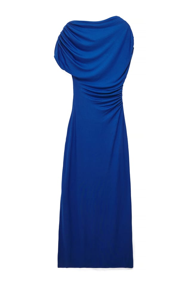 Blue Soft Line drapiertes Maxikleid