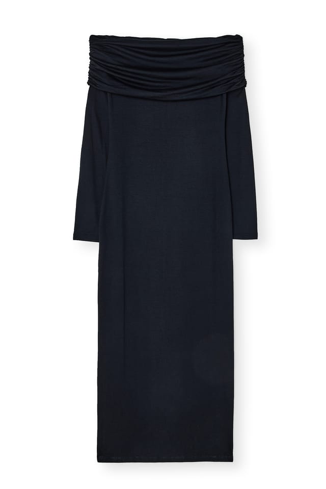 Black Soft Line Midikleid