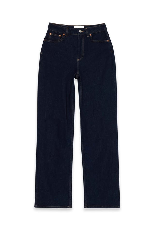 Rinse Wash Straight High Waist Jeans