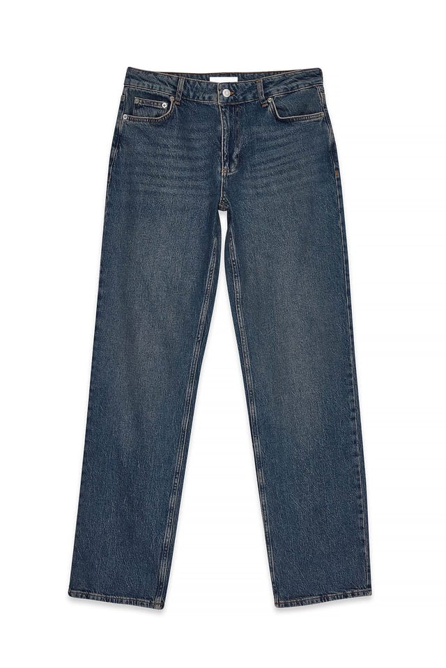 Blue Straight Low Waist Jeans