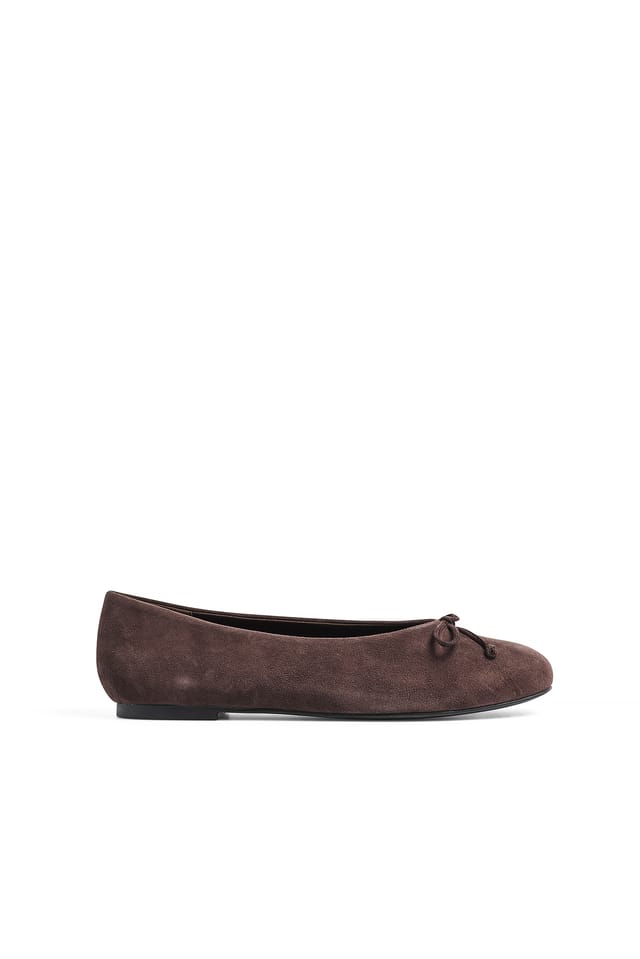 DK Brown Ballerinaskor i mocka