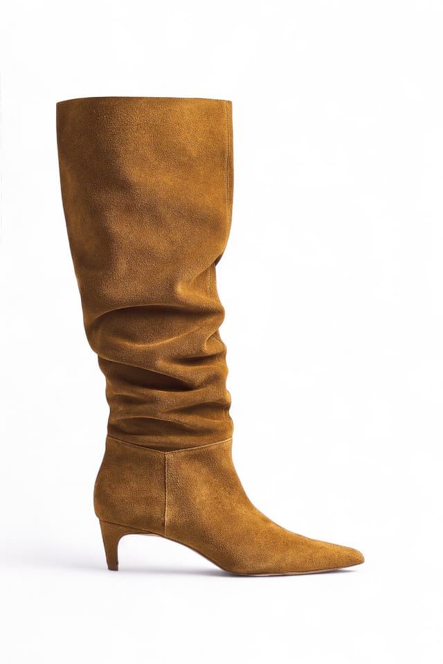 Tan Kniehohe Lederstiefel
