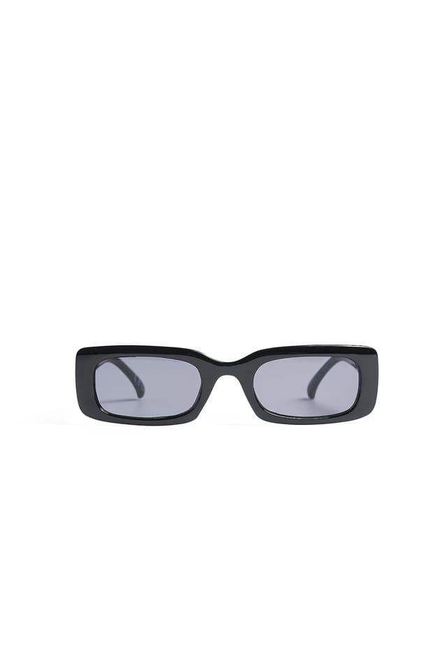 Black Wide Retro Look Recycled Sunglasses