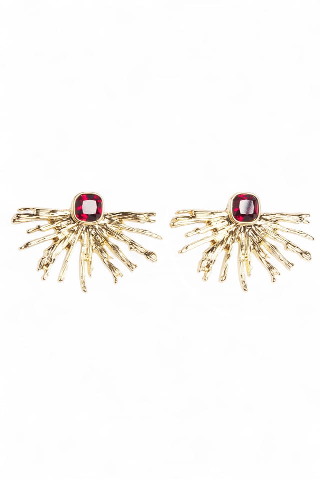 Gold Texturierte Gold-Ohrringe mit Details
