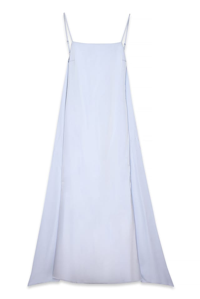 Blue Tie Back Detail Maxi Dress