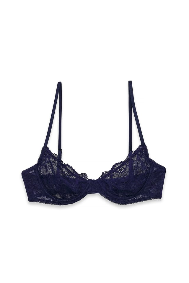 Dark Navy Bügel-BH aus Spitze