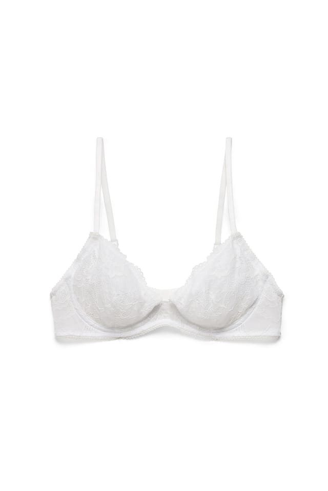 White Underwired Lace Bra