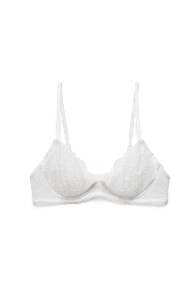 White Underwired Lace Bra