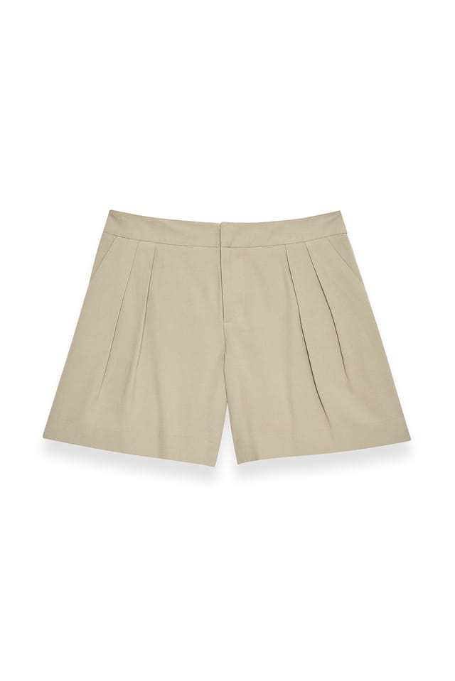 Taupe weite Shorts mit mittlerer Taille