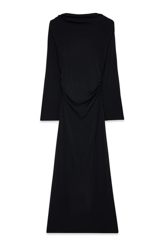 Black Robe longue à manches larges et dos ouvert