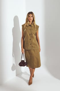 A-line Faux Suede Skirt