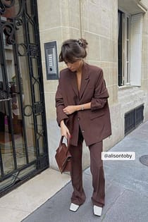 Pantalon de costume ajusté en matière recyclée
