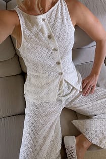 Anglaise Button Detail Vest