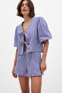 Cotton Wide Mid Waist Shorts