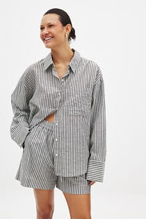 Crochet Insert Stripe Shirt