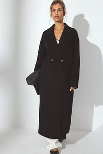 Manteau croisé en laine mélangée à double boutonnage