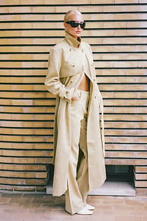 Extra Long Faux Suede Trousers