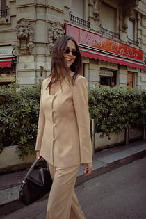 Fitted Round Neck Blazer