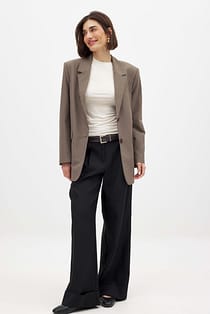 Fold up Wide Mid Waist Pants