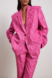 Oversized blazer med fransdetaljer