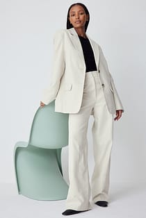 High Waisted Flannel Suit Pants