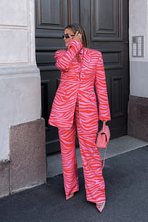 Pantalón de traje recto de cintura alta