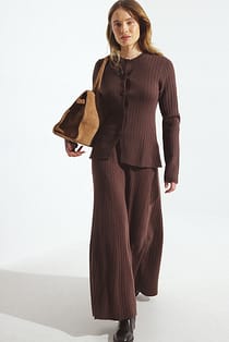 Knitted Asymmetric Maxi Skirt