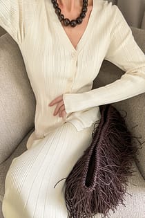 Knitted Irregular Rib Maxi Skirt