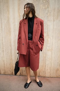 Maxi-Oversize-Blazer aus Leinenmischung
