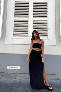 High Waist Slit Maxi Skirt