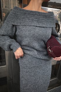Knitted Off Shoulder Sweater