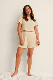Resirkulert babylock ribbeshorts