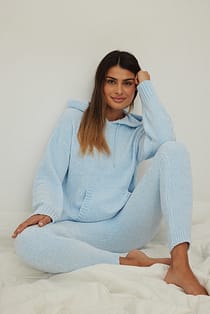 Chenille strickkapuzenpullover