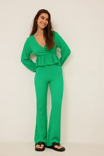 Crepe Flared Trousers
