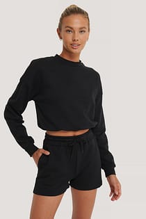Organische joggingshort met trekkoord