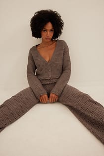 Knitted Wide Leg Trousers