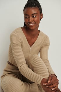 Gerippter Strick-Cardigan