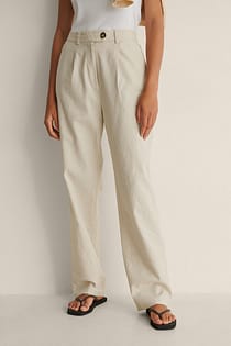 Pantalón De Traje De Mezcla De Lino