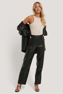PU Mid Rise Pants