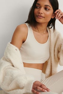 Gerecycleerd geribde crop top